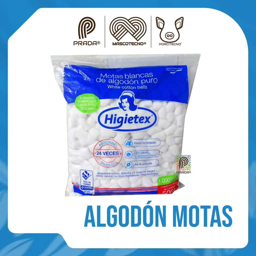 MOTAS BLANCAS ALGODÓN X 500 GR