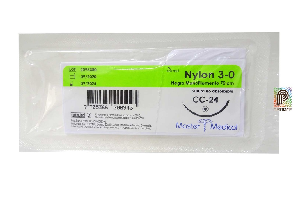 NYLON 3-0 MONO CC 24 70CM
