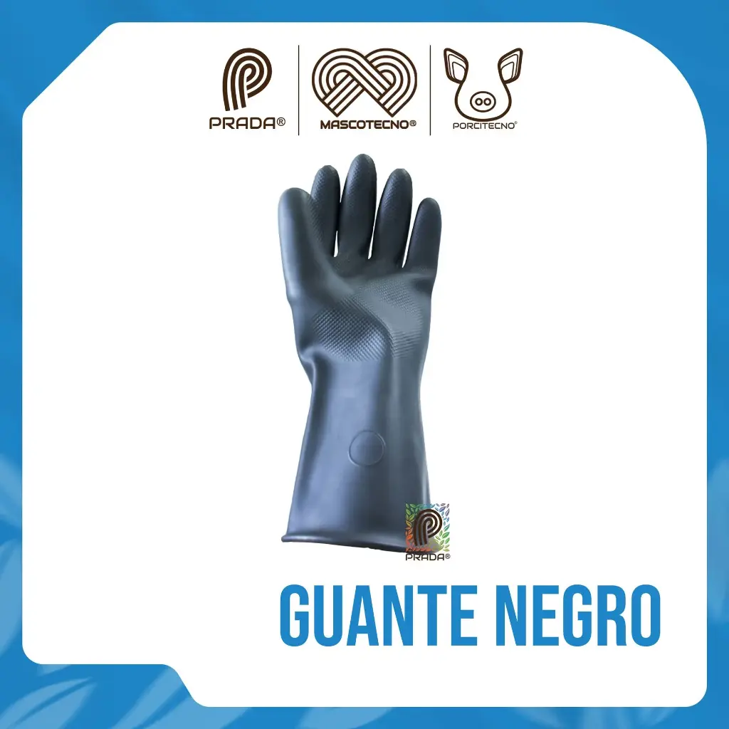 Guante negro industrial calibre 25