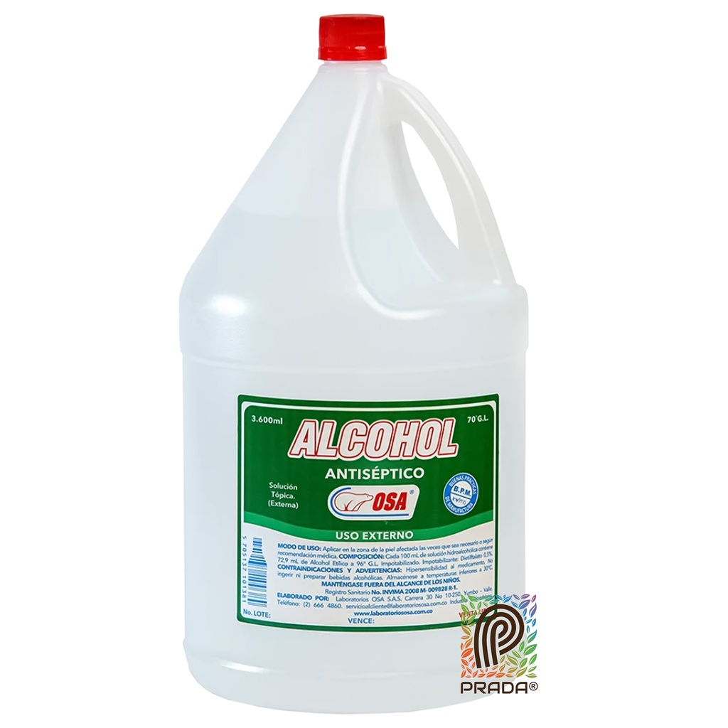 ALCOHOL 70% GALON 3600ML OSA