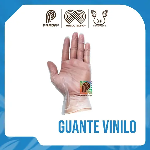 [7-1401-0610] Guante Vinilo Talla L Caja x 100 unid