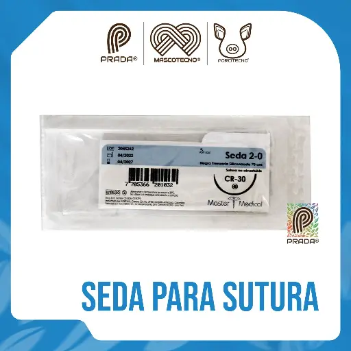 [7-0107-0919] CORPASEDA / SEDA NEGRA TRENZADA 2-0 AGUJA CR30 70 CMS MASTER MEDICAL