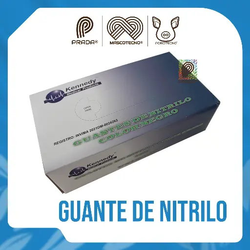 [7-1401-0609] GUANTE DE NITRILO NEGRO TALLA M KENNEDY